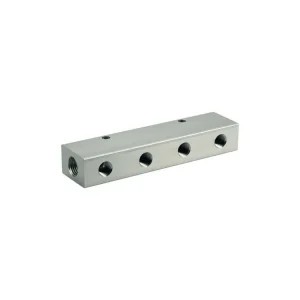 Objednat Nyní rozdělovací lišta s výstupy na obou stranách, vstup 2 × G1/4“, výstup 2+2 × G1/8“ RZ182